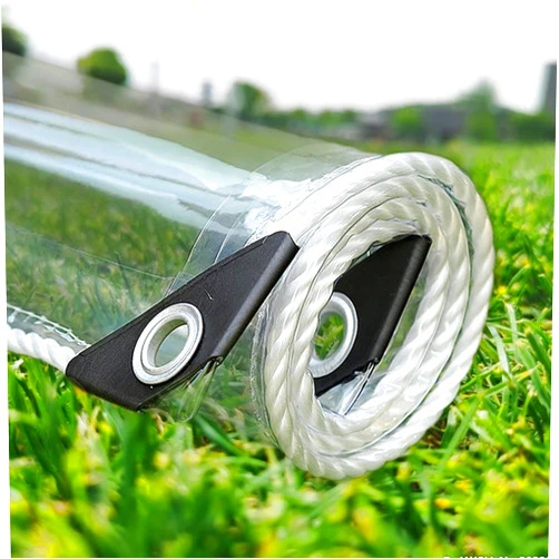 GOFOHIMI 7' x 10' PVC Clear tarp, Clear Vinyl Patio Enclosure 14 Mil Thickness,with Metal Grommets，Protects Against Water, Tear, Cold Weather Resistan for Greenhouse Balcony Garden