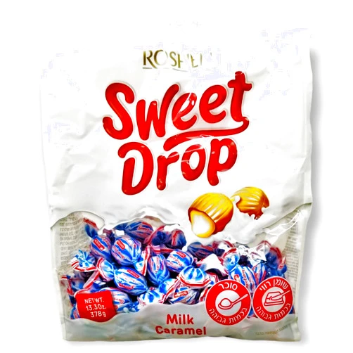 Roshen Caramel Candy Sweet Drop with Milky Filling, Kosher and Halal, Delicious, Flavorful Sweets 378gr/13.33oz Pack of 1