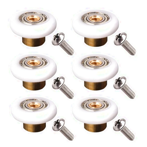 LWCUSNJ 6 pcs Shower Door Rollers Wheels, Bathroom Glass Door Replacement Part Runner Sliding Shower Door Roller Wheel-Roller (23mm)