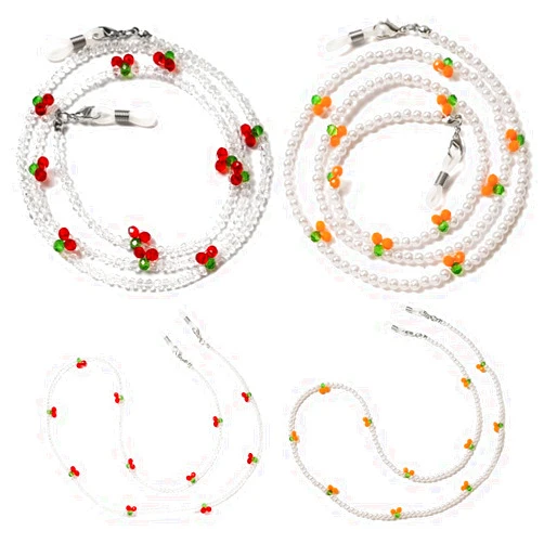 LANG XUAN Eyeglass Chains for Women Beaded Glasses Chain Acrylic Eye Glasses Holders Around Neck Pearl Eyeglasses Strap