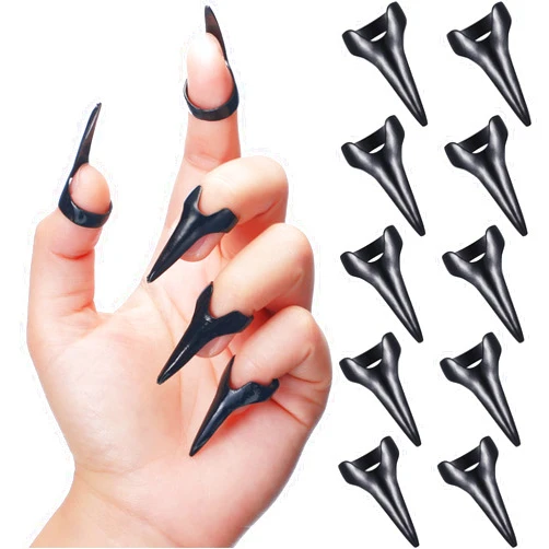 Hicarer Finger Claws Rings Full Finger Set Retro Metal Nail Punk Rock Fingernail Armor Gothic Talon Fingertip Claw for Cosplay Nail Art Holiday Party