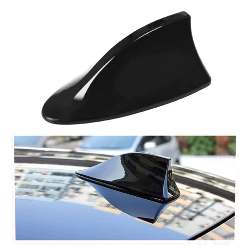 Moly Magnolia Shark Fin Antenna Cover for Car, Automotive Top Roof Aerials AM/FM Radio Signal Base, Vehicle Shark Fin Shape Cover with Adhesive Tape, Car Accessories Universal for Most Sedan, SUV, Van (Black)