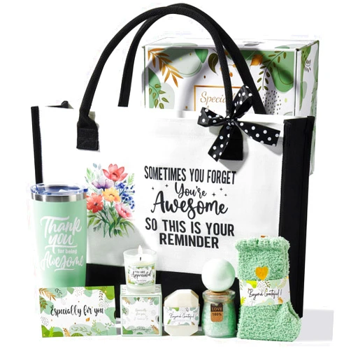 Kederwa Thank You Gifts for Women, Thank You for Being Awesome Tumbler and Fuzzy Socks Relaxing Spa Gifts Gratitude Gifts Baskets for Coworkers Boss Teachers Nurse