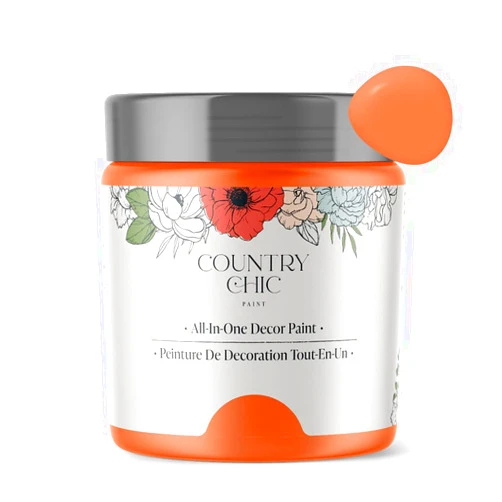 Country Chic Paint Chalk Style Paint - for Furniture, Home Decor, Crafts - Eco-Friendly - All-in-One - No Wax Needed (Pint (16 oz), Persimmon)