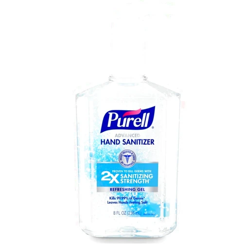 PURELL Advanced Hand Sanitizer, Refreshing Gel, 8 fl oz Sanitizer Table Top Pump Bottles (Pack of 2) - 9652-06-EC2PK