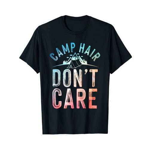 Unique Camping Gift RV Camper Accessories & Stuff Funny Camping Art For Men Women Camp Hair Camper Camping T-Shirt