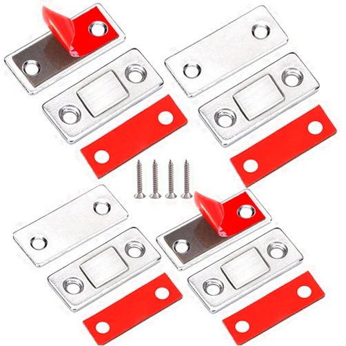 Jiayi Cabinet Magnetic Catch Jiayi 4 Pack Ultra Thin Cabinet Door Magnetic Catch for Drawer Magnets Adhesive Cabinet Latch Magnetic Closures for Kitchen Closet Door Closing Magnetic Door Catch Closer