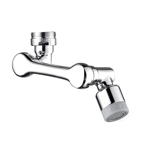 Biveah 1080° Faucet Extender Chrome, Biveah Brass Sink Faucet Aerator with 2 Flow Modes Sink Sprayer Attachment for Faucet, KQB010C