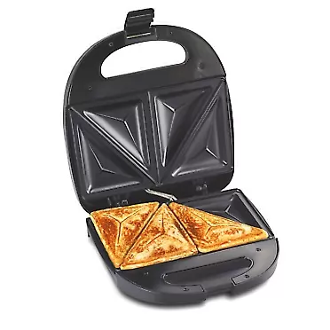 Hamilton Beach Electric Sandwich Maker and Toaster Makes Omelets and Grilled Cheese, 4 Inch, Easy to Store, Black (25430) Sandwich Maker BLACK