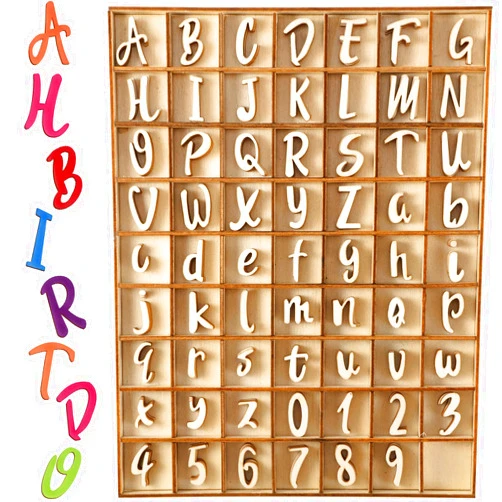 Blulu 248 Pcs 1 Inch Wood Alphabet Letters and Wooden Numbers Blank Unfinished Wooden Letters for Crafts Wooden Numbers with Rustic Storage Tray for Spelling Learning Education (Wood Color, Rustic Style)