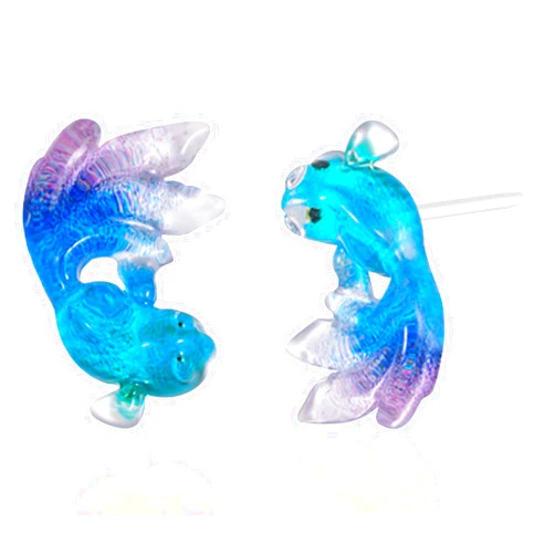 KMEOSCH Plastic Earrings, Goldfish Plastic Earrings - 2 Pairs of Hypoallergenic Studs from KMEOSCH for Sensitive Ears