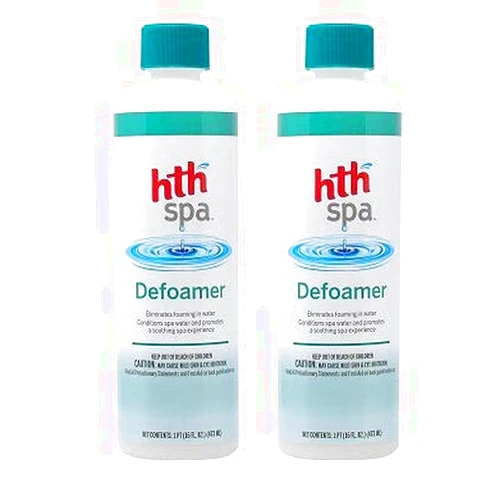 HTH Spa 86216 Defoamer Spa and Hot Tub Clarifier, 16 fl oz, Bottle Color May Vary (Two Pack)