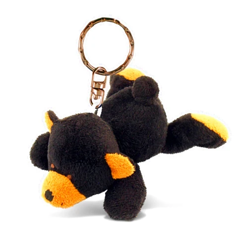 Puzzled Black Bear Plush Keychain Stuffed Animal Toy - Soft Plush Wild Life Animal Black Bear Charm Keyring, Decorative Plush Toy Accessory Fun Buddy - 4 Inches