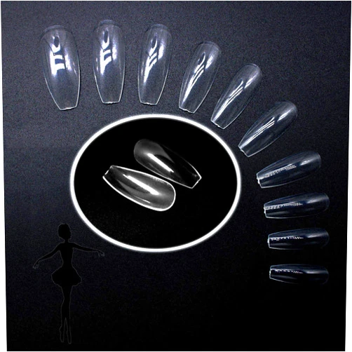 Ivtor Acrylic Nail,Coffin Nails Full Cover, Ivtor Clear Artificial Nails Tips Ballerina Nail Art DIY at Home For Women 600Pcs 10 Sizes