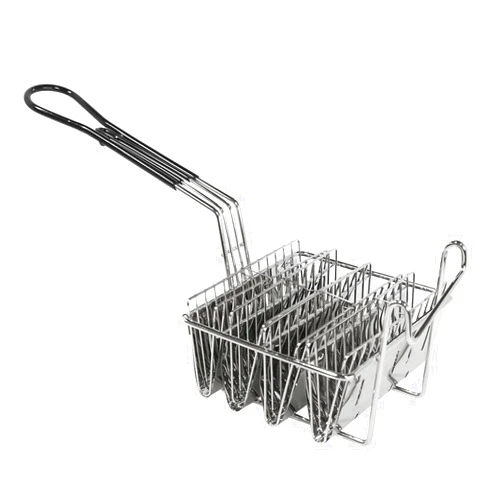 SOTECH Tortilla Fry Basket Kitchen Fried Cooking Taco French Fries Basket for Deep Fat Fryer Squarec Basket Stainless Steel (4 Grid)