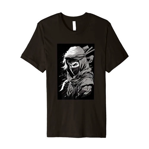 Ninja Warrior Martial Arts Apparel Digital Art Epic Iconic Motivational Ninja Warrior Fighter Martial Arts Premium T-Shirt