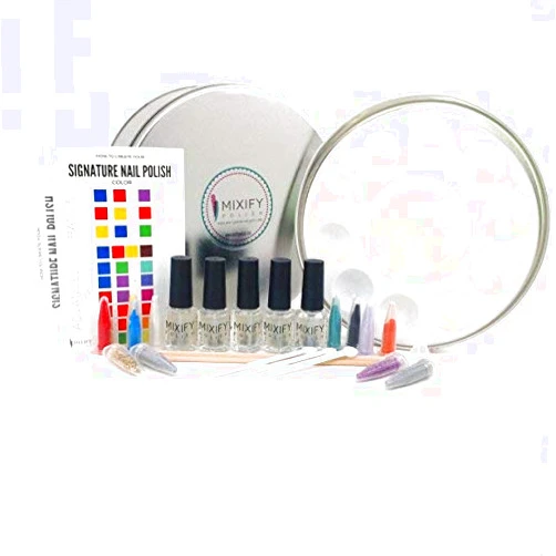 MIXIFY Beauty Create your own Indie Nail Polish Kit, 5 Bottle Set, Glitter, Surprise Me color mix, Gift for Teen Girls