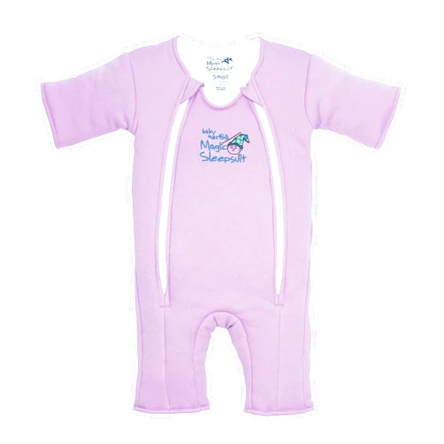 Magic Sleepsuit Baby Merlin's Cotton Baby Swaddle Transition Product - Soft and Cozy Design, Double Zipper for Easy Diaper Changes, Promotes Safe Sleep, 3-6 Months - Lavender - Small 12-18lbs