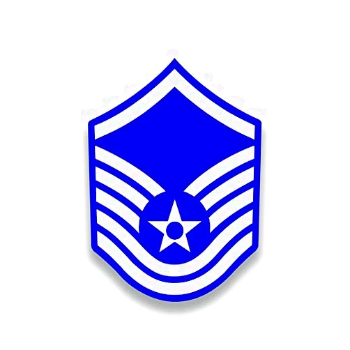 DHDM Designs USAF E7 Msgt Master Sergeant Air Force 5-Inch Rank 2-Pack Premium Quality Vinyl Decal Stickers | Laminated with UV Protective Laminate | PD3029