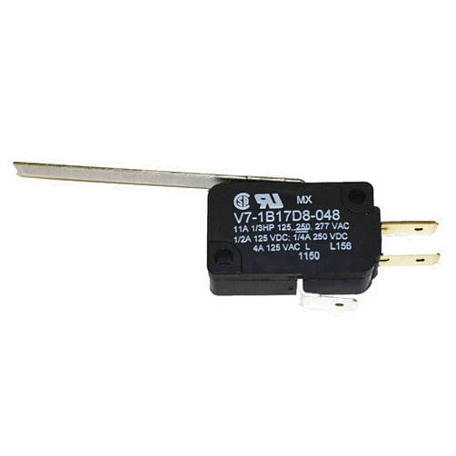 Honeywell - V7-1B17D8-048 - HONEYWELL Miniature Snap Action Switch: Lever Actuator, 1NO/1NC, Quick Connect