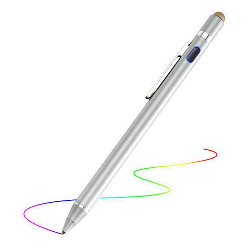 EVACH 2-in-1 Active Stylus Digital Pen with 1.5mm Ultra Fine Tip for iPad iPhone Samsung Tablets, Work on Touchscreen Phones and Tablets,Good at Drawing and Writing, Grey