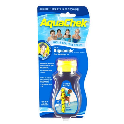 AquaChek 561625A Blue Biguanide Test Strip for Swimming Pools,Black