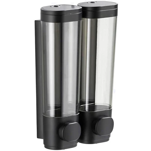 NAN Wind 2-Chamber Soap Dispensers Wall Mount,400ml Bathroom Shower Dispenser,Press Manually Lotion Shower Soap Dispenser Use for Home,Bath,Kitchen,Hotels,Apartment,Restaurants(Black)