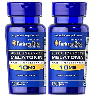 Puritan's Pride Super Strength Rapid Release Capsules Melatonin 120 Count (Pack of 2)