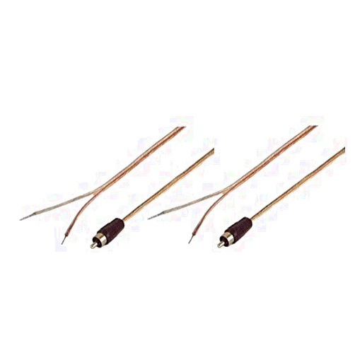 Iecables Set of 2-18 AWG Speaker Wire with RCA Male Black Adapter 1'