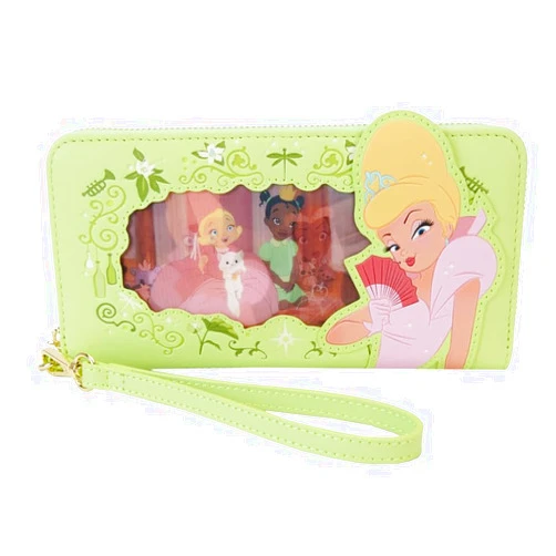 Loungefly Disney Princess and the Frog Lenticular Zip Around Wristlet Wallet