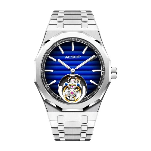 AESOP Men Tourbillon Watches Flying Tourbillon Hand Wind Movement Men Wristwatches Luminous Sapphire Crystal Waterproof Luxury Business Watch for Men 7057
