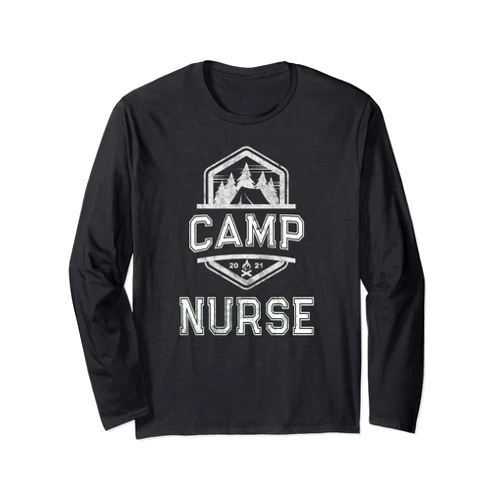 Campfire Medic Frontline Squad Vintage CAMP NURSE Summer Medical Staff Campground Crew Long Sleeve T-Shirt