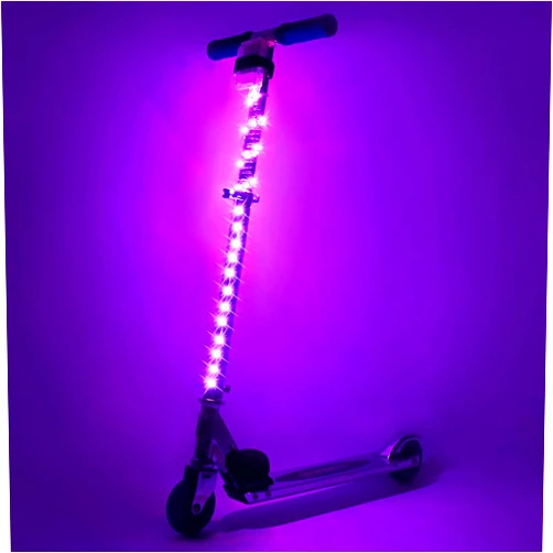 Waybelive LED Scooter Stem Light, Remote Control Scooter Light, 16 Color Change by Yourself, 2x1 Ft, Waterproof, Shockproof, Super Bright to display at Night. Good Gift for Kids