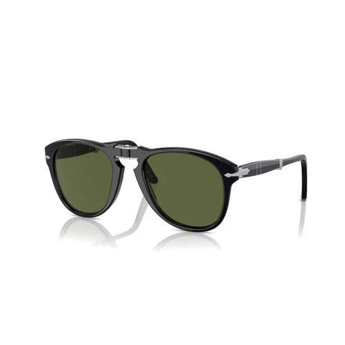 Persol PO0714-95/31 sunglasses FOLDING BLACK w/GREEN 54mm