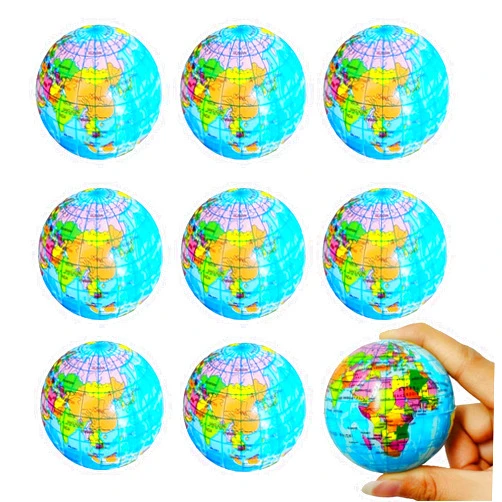 Lohoee 8Pcs Globe Squeeze Balls Mini Globe Stress Ball World Earth Stress Balls Foam Stress Balls for School,Office,Rewards, Party Favors or Gifts(2.5 Inch)