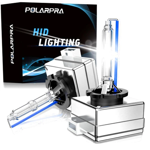 POLARPRA D3S HID Headlight Bulbs, 6000K Daylight White 35W 7600LM D3S Xenon HID Bulb - High Low Beam Xenon Replacement Headlights Bulbs Set D3R/D3C HID Bulbs 5 Years Lifetime - Pack of 2