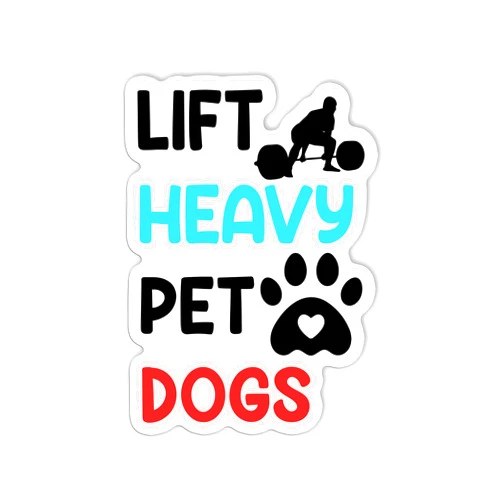 YNHICRAFT1921 Lift Heavy Pet Dogs Funny Gym Workout Gift Sticker, Meme Icon Stickers, Stickers for Laptop, Guitar, Motorcycle, Bike, Skateboard, Luggage, Phone, Hydro Flask