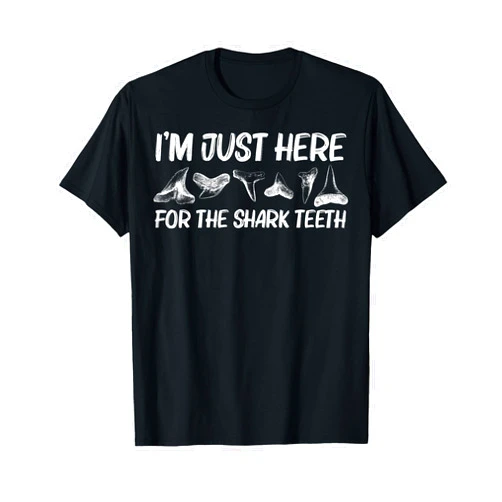 Cool Shark Teeth Gift Tooth Collector Apparel Funny Shark Teeth Design For Men Women Animal Fossil Hunters T-Shirt
