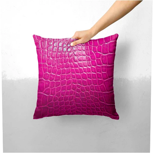 IiRov Bright Magenta Aligator Skin - Custom Decorative Home Decor Indoor or Outdoor Throw Pillow Cover for Sofa, Bed or Couch Cushion (Pillow CASE Cover ONLY)