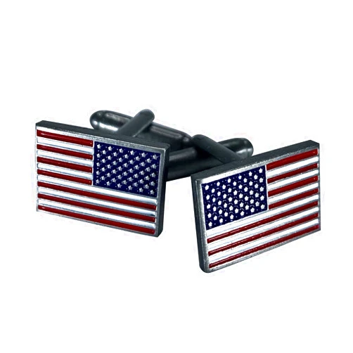 Assault Forward American Flag Cufflinks - Red, White, & Blue - American Made - Patriotic Menswear Accessories - Fathers Day Gift - Veteran Owned and Made in USA - Assault Forward