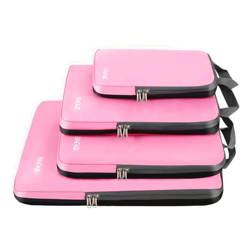 Bagail 4 Set/6 Set Compression Packing Cubes Travel Expandable Packing Organizers Light Pink