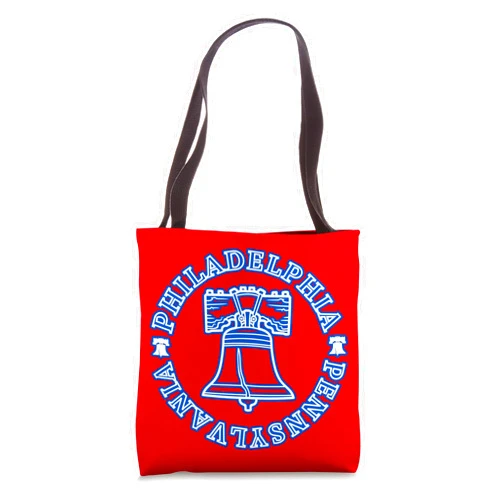 Philadelphia Liberty Bell at VintagePhilly Designs Philly Liberty Bell Patriotic Philadelphia Vacation Souvenir Tote Bag