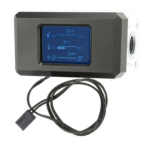Zunate PC Water Cooling Thermometer, Smart LCD Speed Temperature Detect, PC G1/4 Thread Water Cooling System Temperature Meter for Computer Laptop