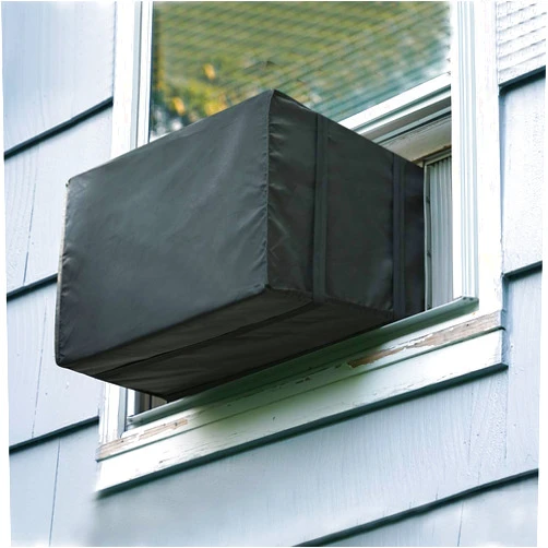 Luxiv Window Air Conditioner Cover Outdoor, Luxiv Outside Window AC Unit Cover Black Dust-proof Waterproof Outdoor AC Protection Insulation Defender (21Wx16Dx15H)