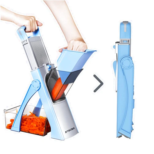 ZTQCSQ 2025 Upgraded Version All-in-1 Mandoline Slicer for Kitchen & Adjustable Mandoline Slicer. Detachable Blade, Cut Slice, Strips, Dice, Shred and Chop, Versatile Kitchen Veggie Chopper