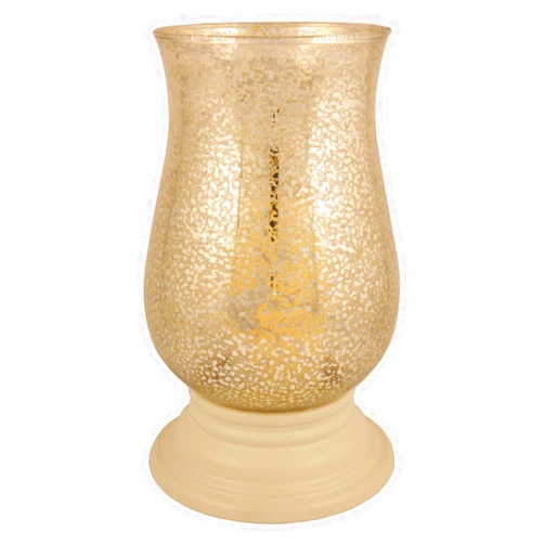 Pacific Accents Alexandria Mercury Glass Hurricane with Candle, Silver