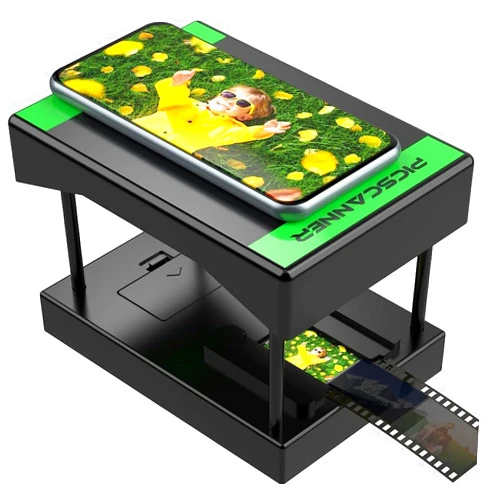 Eyesen Mobile Film Scanner, 35mm Positive & Negative Scanner, Slide Scanner for Old Slides Using Your Smartphone Camera, Novelty Rugged Plastic Folding Slide Scanner with LED Backlight