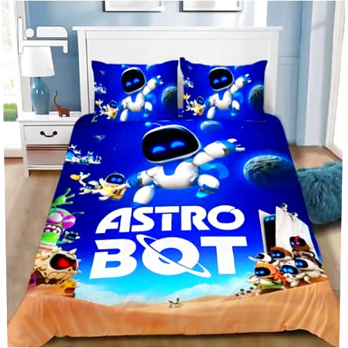 YHXSLY As-TRO Bot Duvet Cover Set for Boys Kids, Anime Game Bedding Sets, 3D Printed Soft Microfiber Bedroom Decor, Fashion Bed Decor Gifts for Kids Teens Boys Girls (1, Twin 68 * 86in)