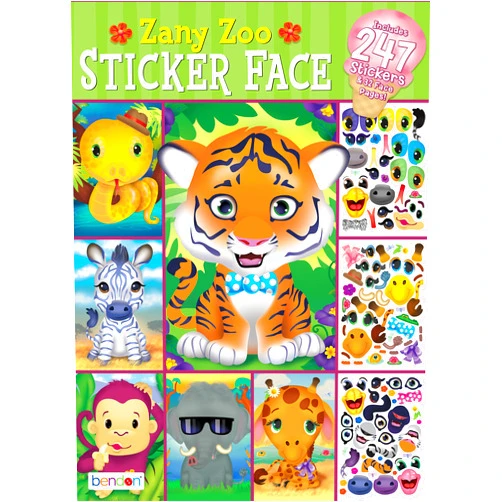 Bendon Zany Zoo Create-A-Face Sticker Pad 42424