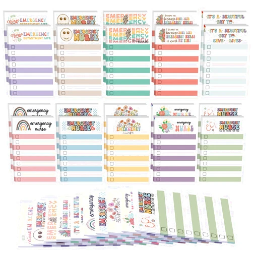 Eaasty 20 Pcs 6 x 4 Inch Emergency Nurses Gifts to Do List Sticky Notes ER Gifts Sticky Notes Emergency Nurses Appreciation Notepads Bulk for Party Favor